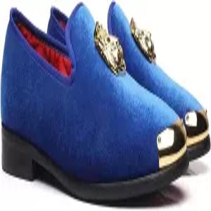 에르프프레 폴 남성 로퍼스 벨벳 골드 버클 파티 프롬 슈즈