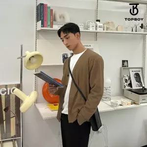 [하프클럽/탑보이]남녀공용 간절기 베이직 오버핏 니트 가디건 (GY019)