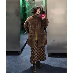 매장정품 제너럴아이디어 GENERALIDEA 빈티지 체크 롱 스커트 BROWN WBE3L13506 WBE3L13506BR 143725