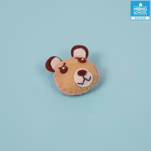 몽스쿨 곰돌이펠트 양모펠트 동물 장식 인형 꾸미기재료 키링 열쇠고리 DIY 부자재 (3개)