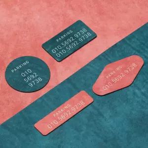 주차번호판 논슬립형 부착형 이태리 최고급 푸에블로 가죽 듀얼 차량 전화번호 새차선물