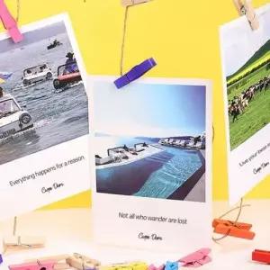 사진걸이 종이나무집게 사진 엽서 가벼운무게 가랜드사용 꾸미기집게 컬러 50p