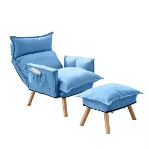 세트 1인용 스툴 조절 블루 각도 소파 (WFHJKVE)