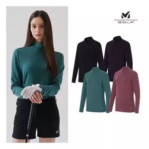 국내매장정품 밀레 여성 티셔츠 [밀레 골프]기모 모크넥 4컬러 택1 아웃도어여성 여자티 여성티 라운드 밀