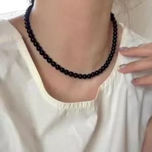 (쓰러담아) 블랙 볼 목걸이 구슬 원석 비즈 오닉스 WF6CD31