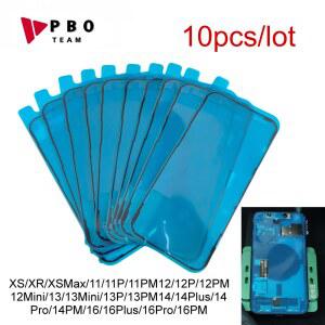 아이폰 12 13 11 14 15 프로 맥스 플러스 미니 XS XR X용 3M 접착식 LCD 스크린 프레임 씰 테이프 수리 부품 방수 스티커 10개