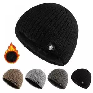 [콩심팥심]가벼운 겨울 눈꽃패치 방한 니트비니 융기모 스포츠