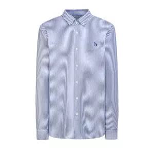 [헤지스]헤지스 블루 스트라이프 면혼방 긴팔 캐주얼 셔츠 WHSH5A223B2