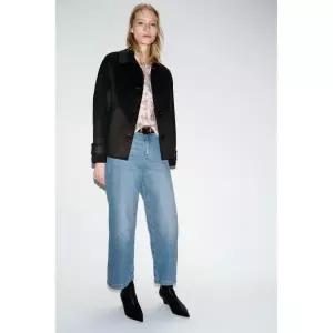 [정품] 자라 자켓 코트 데일리 아웃터 ZARA 울 쇼트 - 다크 브라운