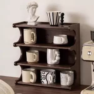 호두나무 3단 42cm 진열장 찻잔 (WFHJK01)