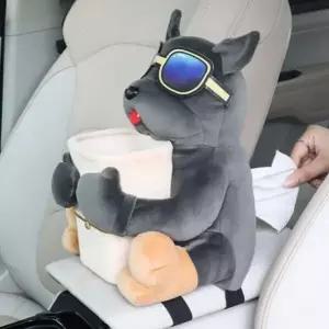 ( )차량용 티슈 케이스 휴지 커버 강아지 자동차 꾸미기 화장지 차내부 용품 인형