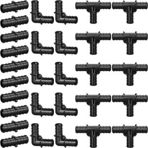 1 /2 폴리 PPSU 바브 크림프 PEX 피팅 30개 콤보 각 팔꿈치 티 스트레이트 커플링 10개 리드 없음