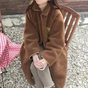 [셀러에이드]짝꿍닷컴 레트로 롱후 롱 뽀글이자켓 털자켓 리