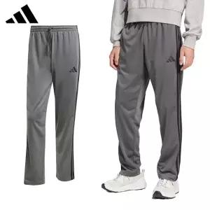 아디다스 3선 트리콧 플리스 오픈헴 트랙 팬츠 JI8804