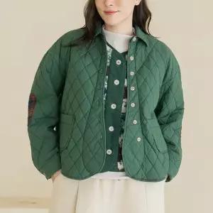 엄마옷 마담4060 내추럴포엠 누빔체크패치자켓-QJK2601003-
