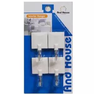 도어훅 벽후크 화이트 네모 문옷걸이 문걸이도어훅 4P (WFGTN8L)