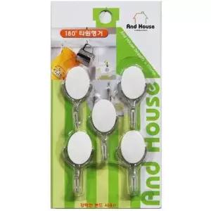 화이트 타원 5P 문걸이도어훅 벽후크 문옷걸이 도어훅 (WFGTN8Y)