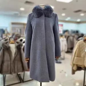 [셀러허브 1]BCBG올앤선드리 세이브존02 퍼 라마 코트 가벼운 25년 라마 모 모피 배색 카라 탈부착 국산코