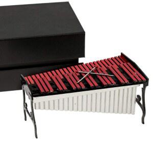 케이스 미니 마림바 타악기 악기 복제품 수집 가능한 인형의 집 액세서리 모델 홈 장식품(실로폰)이 포함된 Dselvgvu 미니어처 실로폰