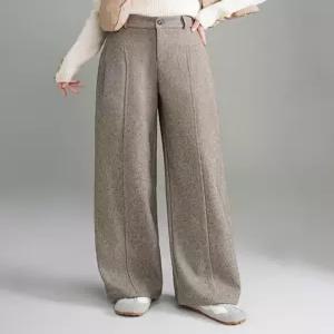 [예쎄](예쎄) 모직 헤링본 패턴 하이웨스트 일자 슬랙스 팬츠(S5WPT028A)