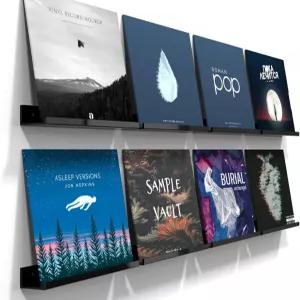 어뎁투스 메카니쿠스 12인치 비닐 레코드 월 마운트 8팩 아크릴 블랙 앨범 홀더 디스플레이 책장 수집가 템