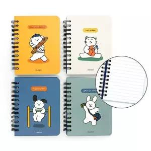 [룽스]유선 노트 달란트시장 캐릭터수첩 팬시 4종 X2개