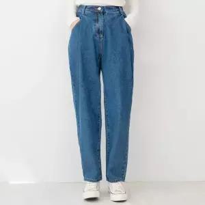 [룽스]여자바지 여자핀턱오버핏배기청바지_진청 WJ2-3D