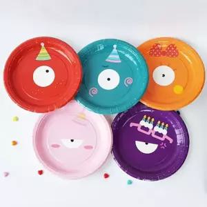 [룽스]유치원선물 Z83 할로윈몬스터종이접시5개(랜덤발송)