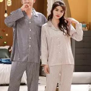 [라일리여성언더웨어] Rly 광택 긴팔 남성 여성 잠옷 부부 커플 신혼부부