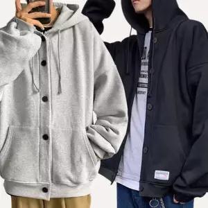 [룽스]자켓 오버핏 기모 아우터 후드집업 무지 후리스