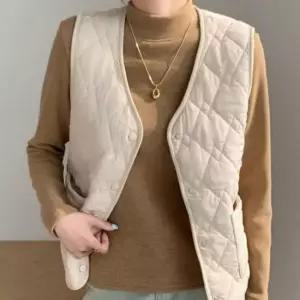 [라일리여성의류] Rly 패딩조끼 브이넥 양모조끼 겨울 이너 방한복 양모