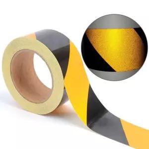 [룽스]야광반사 축광 사선 황흑색 반사테이프 28M