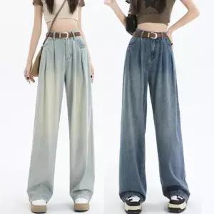 [룽스]와이드 미니원피스 데님 팬츠 여성 바지 청바지