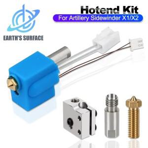 Artillery Sidewinder X1 X2 Genius Pro Hotend Heatbreak 서미스터 카트리지 히터 히트 블록 실리콘 커버