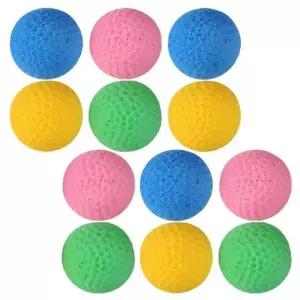 라텍스 색상랜덤 강아지 12P 공놀이 컬러 골프공 말랑