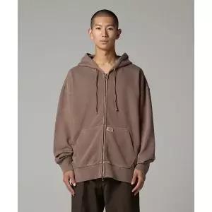 [국내 매장품] DICKIES 가먼트 다이드 베이직 후드 집업 Brown 199730