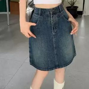 봄청치마 여성 하이웨스트 데님 스커트 1P 간절기 패션 청치마