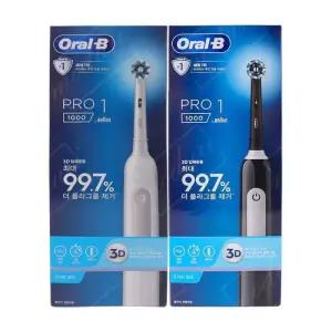 [룽스]칫솔모 전동칫솔 화이트블랙세트 프로1000