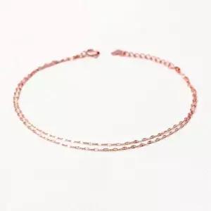 정품 14K GOLD 로즈골드 잠자리2 더블 체인 두줄 팔찌