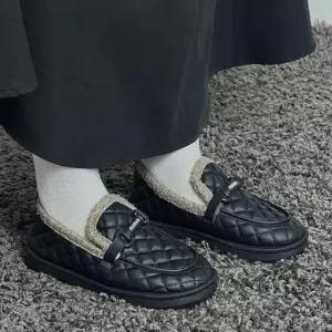 Rly 여성 2컬러 엘레강스 다이아 퀼팅 퍼 안감 단화