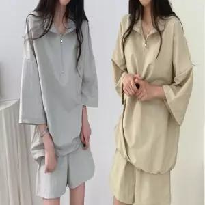 여자 세트 반팔 반집업 아노락 트레이닝복 반바지