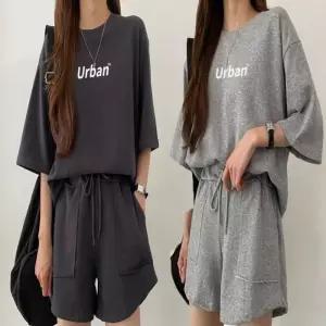 여자 밴딩 데일리 세트 추리닝 반팔 편한 반바지