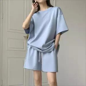 여자 4컬러 세트 추리닝 반바지 트레이닝복 무지 데일리 반팔