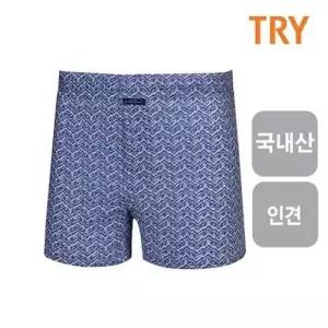 TRY 남성 박서팬티 체크나염 인견 트렁크 남자팬티1매 WE788D8