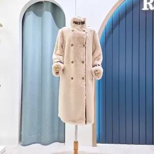 [AK원주점]  레더포인트 에코퍼 롱 무스탕코트 SG12MC500