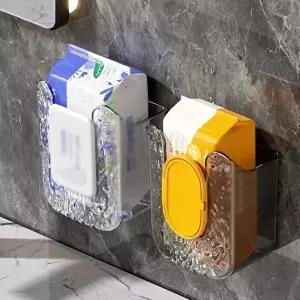 [셀러허브 생활리빙]부착식 물티슈 거치대 케이스 홀더 커버 무타공 벽걸이 디스펜서 보관함 걸