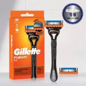 WL 질레트 퓨전 매뉴얼 면도기 핸들 1입 면도날 2입 WFLPOJJ
