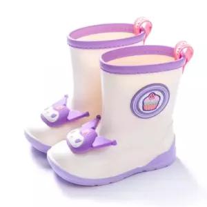 캐릭터 쿠로 입체 페이스 화이트 레인부츠