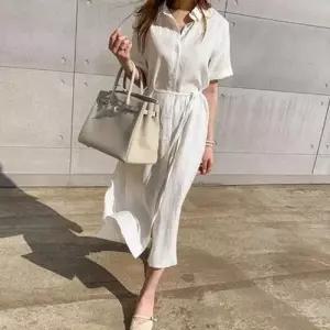 린넨 데일리린넨셔츠 여성 출근룩린넨원피스 드레 WFLPSBP