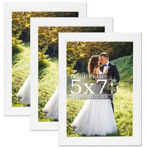 TKYGU 5x7 액자 세트 3개, 화이트 나무, 벽, 탁상 디스플레이 사진 갤러리 가족 결혼 기념 최고의 선물